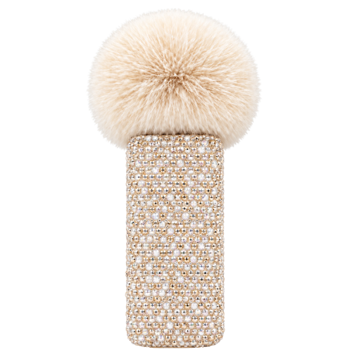 Champagne crystal MoodiMic with a cream windscreen